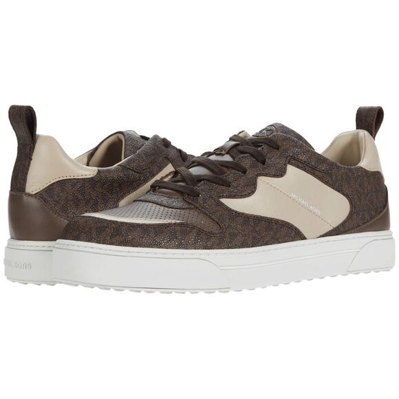 MICHAEL KORS MENS TENNIS SHOE Brown BAXTER LACE UP 42F0BAFS3L Size 10 M